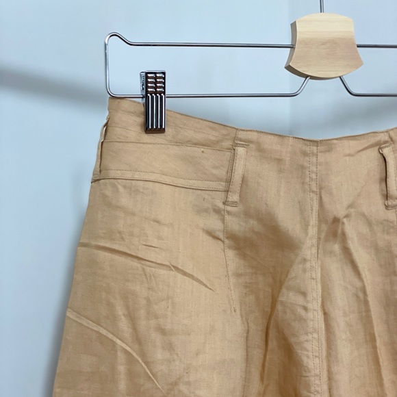 High Waisted Linen Pants in Dulce de Leche - Picture 13 of 16